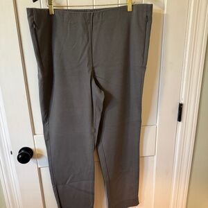 J. Jill Essential Cotton Stretch Pants, Gray, Size 18